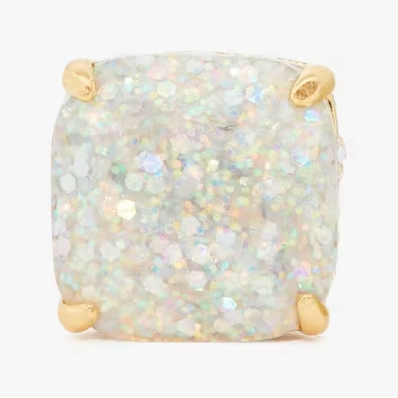 NWT Kate Spade Square Faux Opal Stud Earrings Goldtone & Dust Bag NWT - Picture 5 of 12